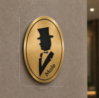 gold finish male & female restroom signage 2