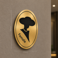 gold finish male & female restroom signage 3