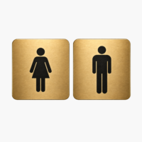 premium gold finish male & female restroom signage1