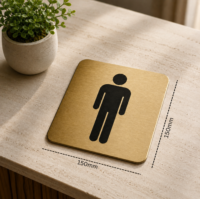 premium gold finish male & female restroom signage2