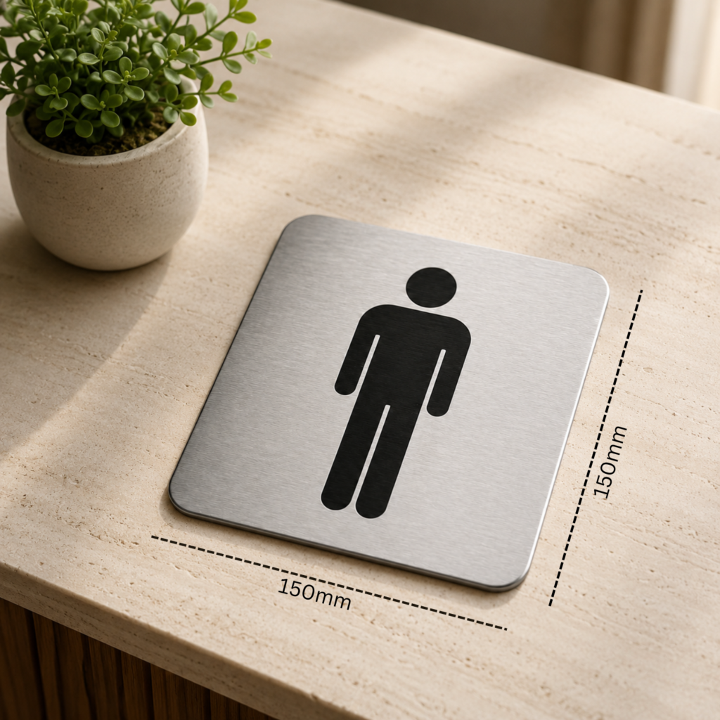 premium stainless steel male & female restroom signage2