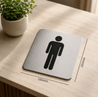 premium stainless steel male & female restroom signage2