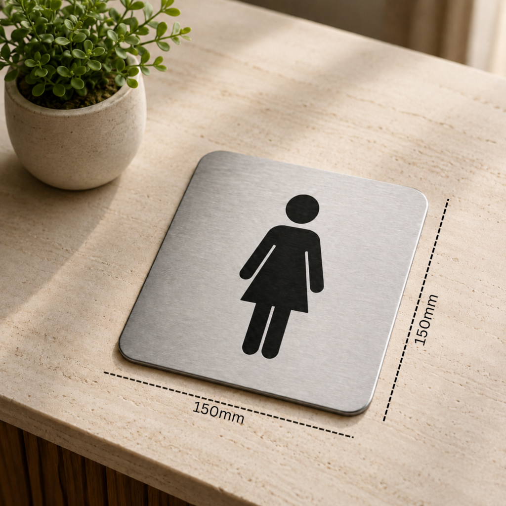 premium stainless steel male & female restroom signage3