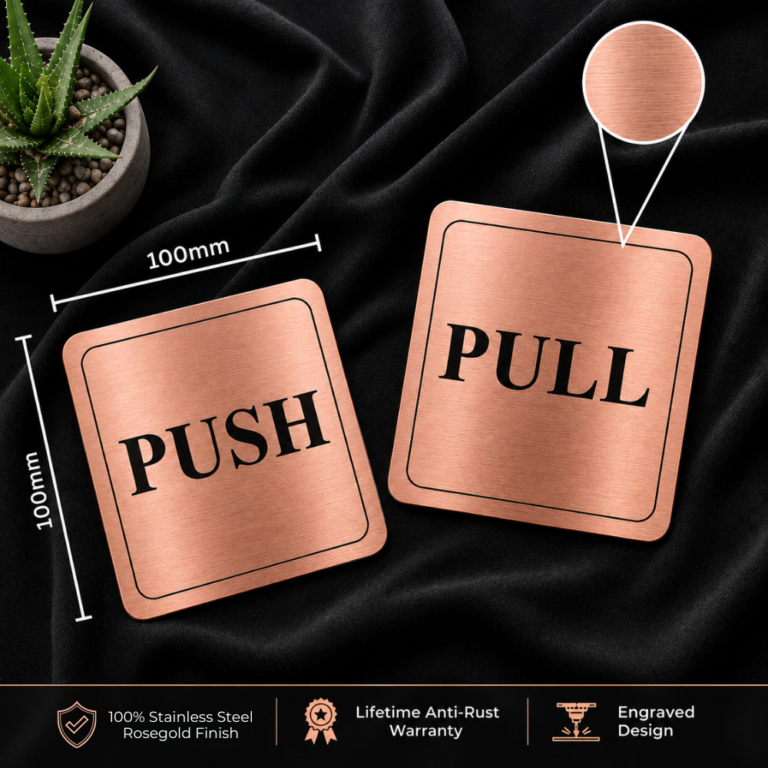 rose gold push pull door signage2