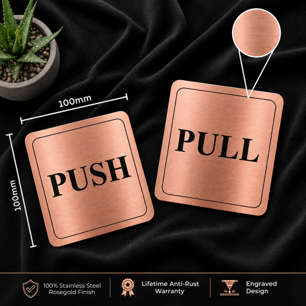 rose gold push pull door signage2