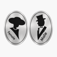 stainless steel male & female restroom signage 1