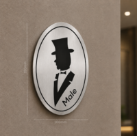 stainless steel male & female restroom signage 2