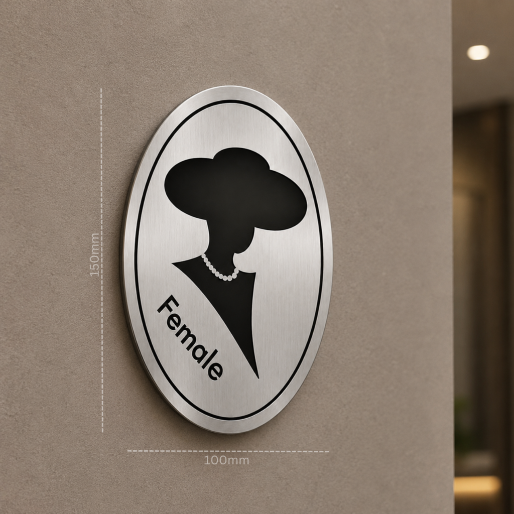 stainless steel male & female restroom signage 3