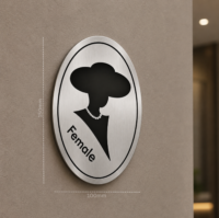stainless steel male & female restroom signage 3