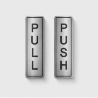 acrylic silver gate pull push signage1